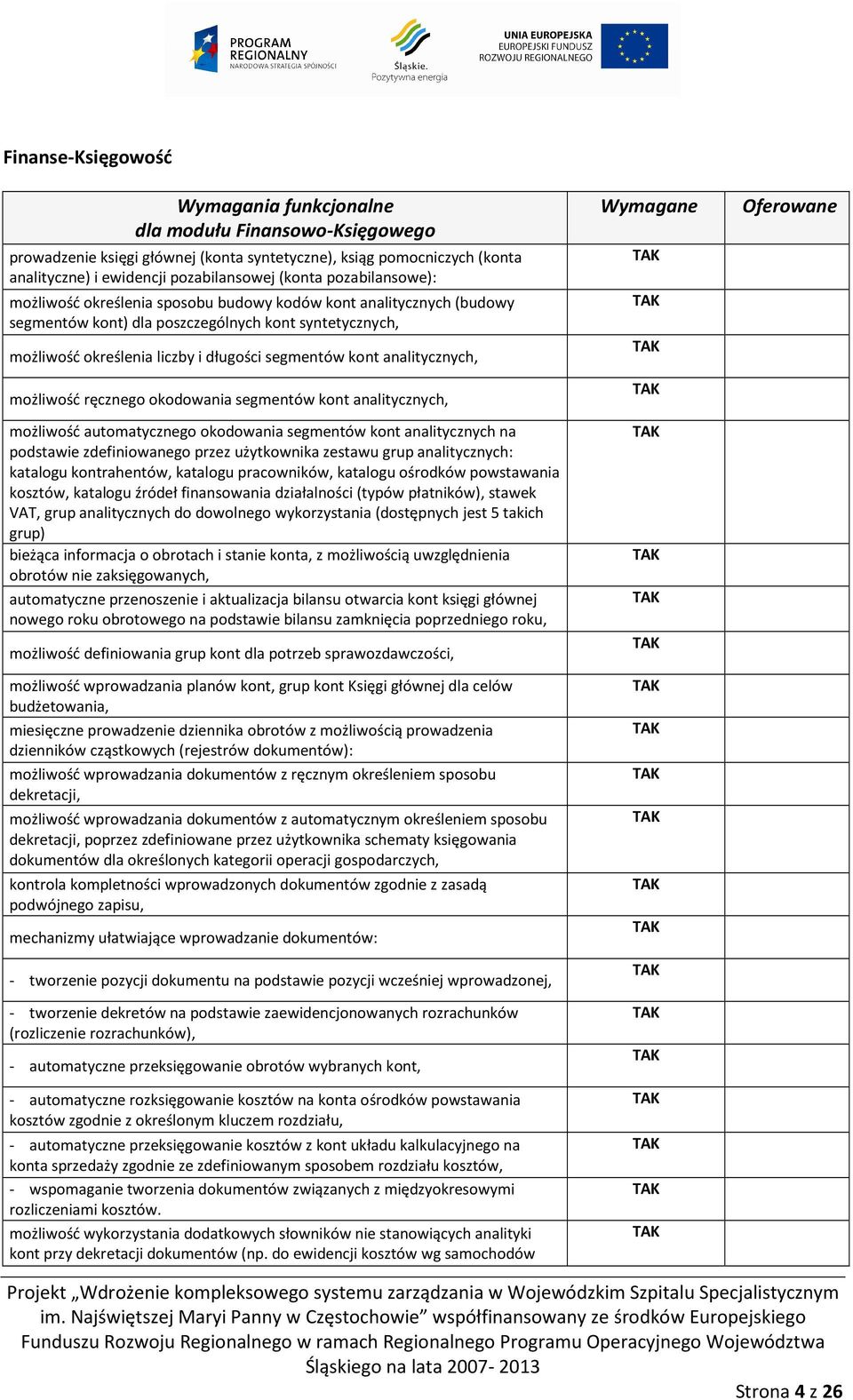analitycznych, możliwość ręcznego okodowania segmentów kont analitycznych, możliwość automatycznego okodowania segmentów kont analitycznych na podstawie zdefiniowanego przez użytkownika zestawu grup