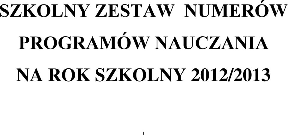 NAUCZANIA NA ROK