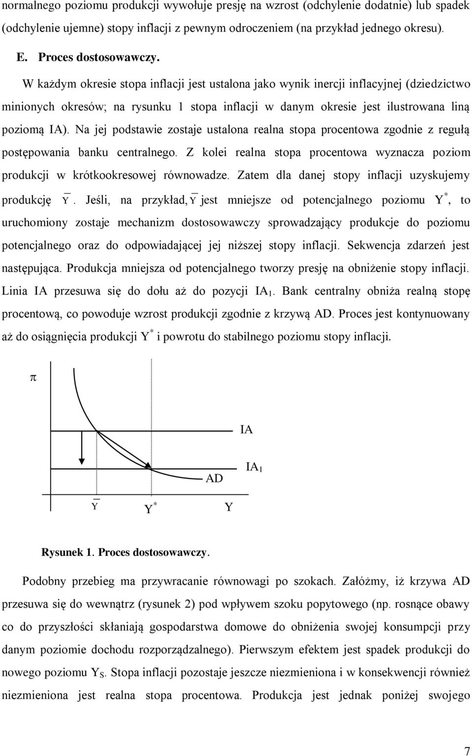 Na jej podstawie zostaje ustalona realna stopa procentowa zgodnie z regułą postępowania banku centralnego. Z kolei realna stopa procentowa wyznacza poziom produkcji w krótkookresowej równowadze.