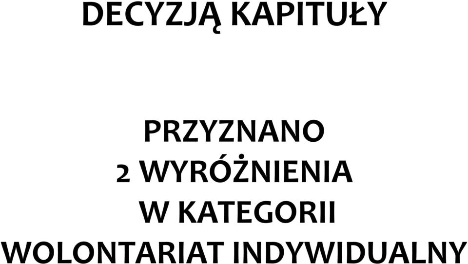 WYRÓŻNIENIA W