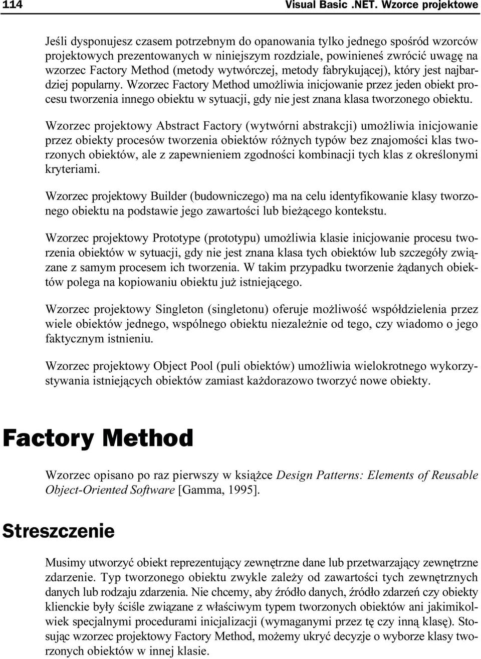 Method (metody wytwórczej, metody fabrykującej), który jest najbardziej popularny.