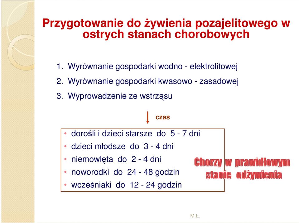Wyrównanie gospodarki kwasowo - zasadowej 3.