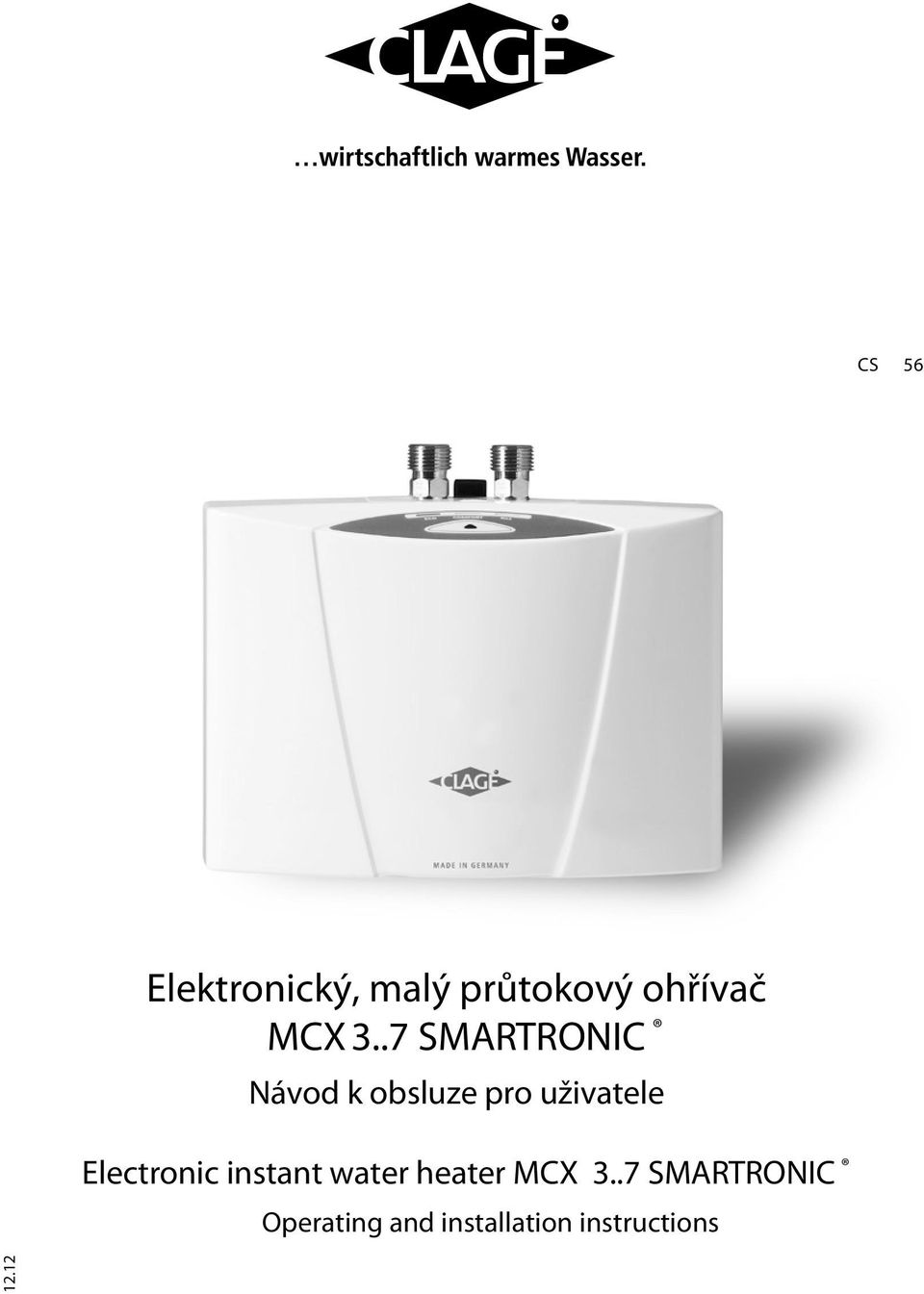 Electronic instant water heater MCX 3.