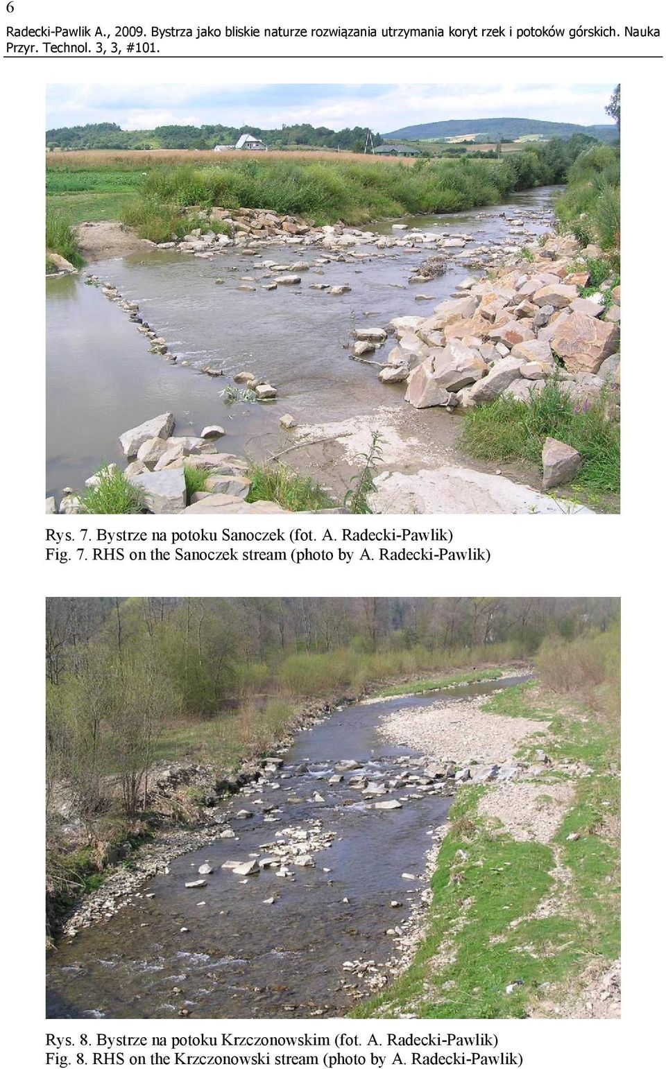7. Bystrze na potoku Sanoczek (fot. A. Radecki-Pawlik) Fig. 7.