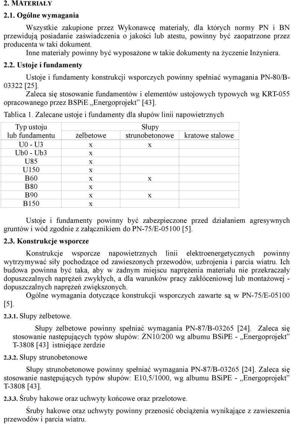 dokument. Inne materiały powinny być wyposażone w takie dokumenty na życzenie Inżyniera. 2.