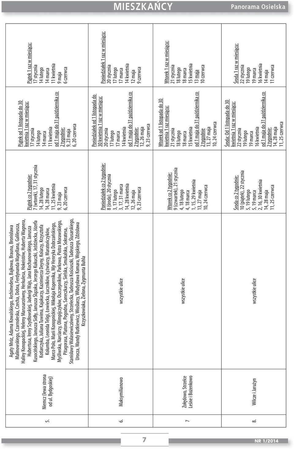 Marusarzówny, Herkulesa, Hokeistów, Huberta Wagnera, Hubertusa, Ireny Szydłowskiej, Jadwigi Wajs, Jana Kochanowskiego, Janusza Kusocińskiego, Janusza Sidły, Janusza Ślązaka, Jerzego Kukuczki,