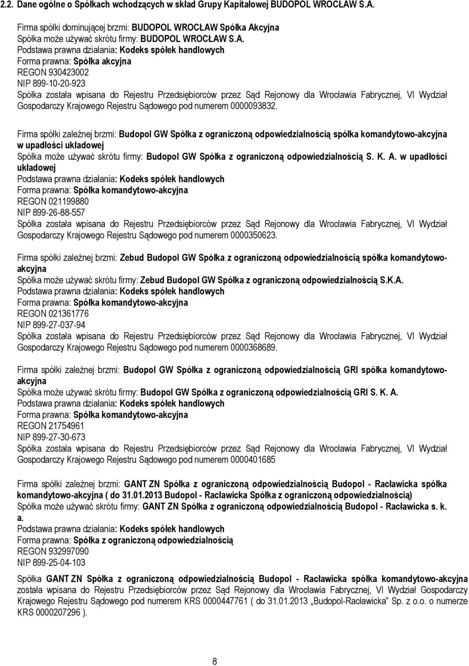Wrocławia Fabrycznej, VI Wydział Gospodarczy Krajowego Rejestru Sądowego pod numerem 0000093832.