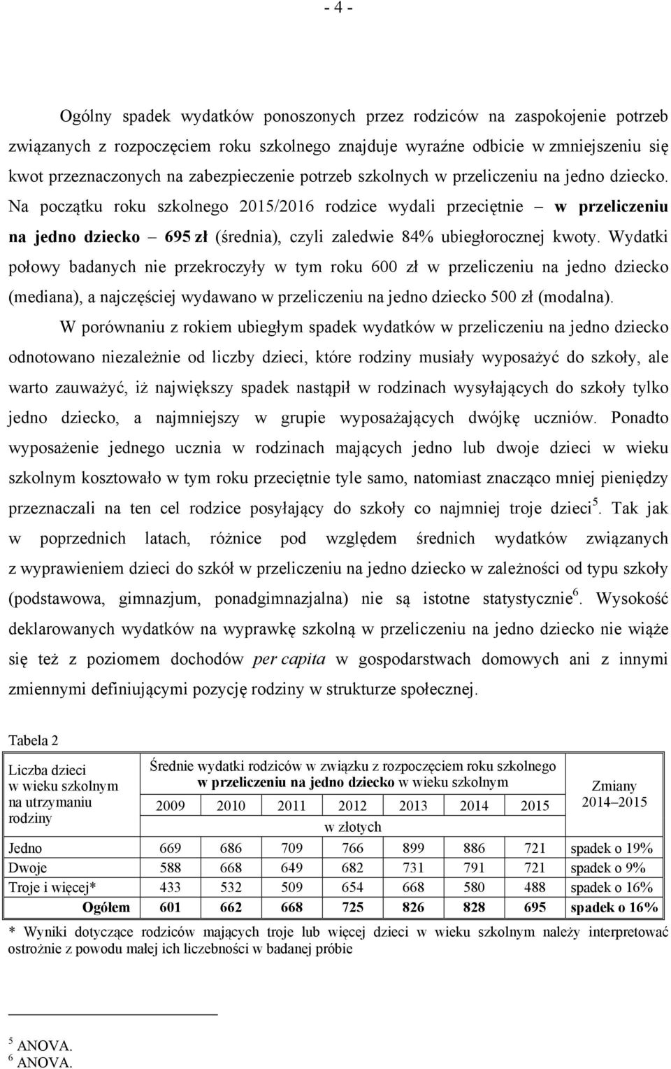 Na początku roku szkolnego rodzice wydali przeciętnie w przeliczeniu na jedno dziecko 695 zł (średnia), czyli zaledwie 84% ubiegłorocznej kwoty.