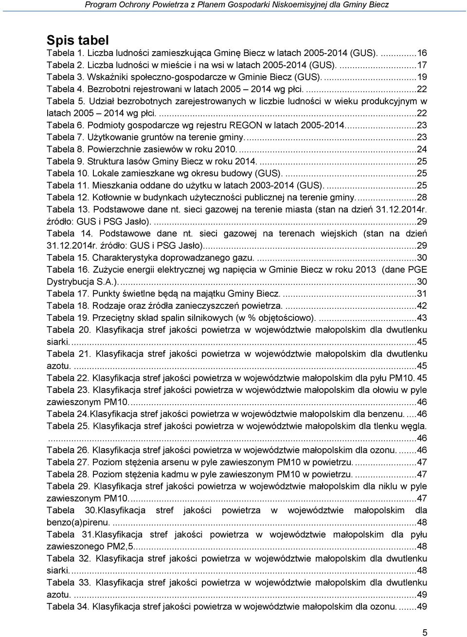 Udział bezrobotnych zarejestrowanych w liczbie ludności w wieku produkcyjnym w latach 2005 2014 wg płci.... 22 Tabela 6. Podmioty gospodarcze wg rejestru REGON w latach 2005-2014.... 23 Tabela 7.