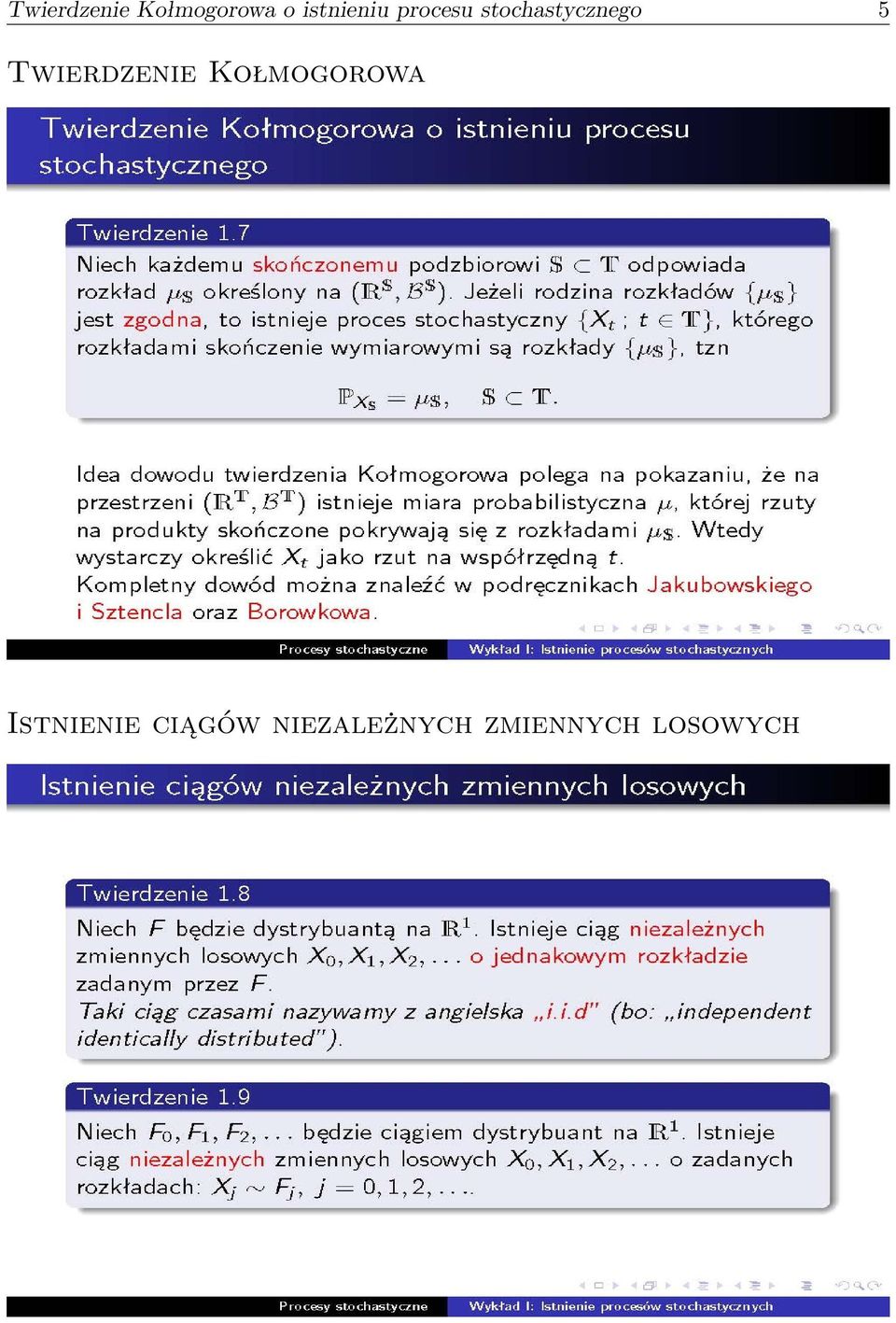 5 Twierdzenie Kołmogorowa