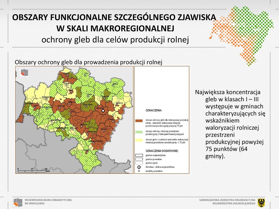 Największa koncentracja gleb w klasach I III występuje w gminach charakteryzujących