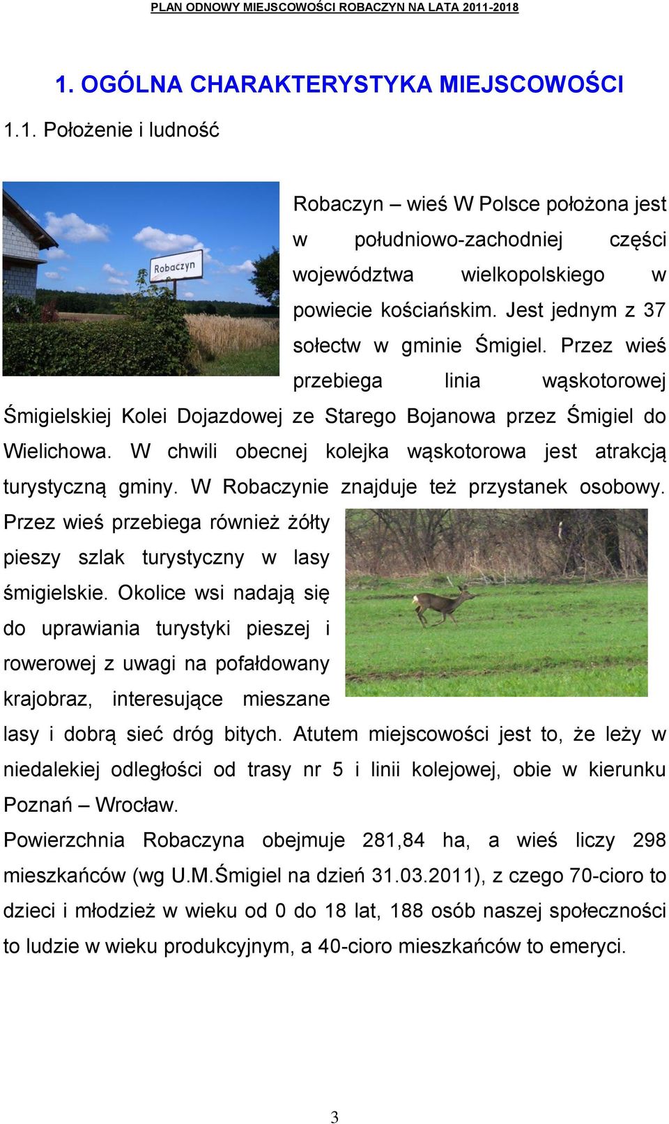 W chwili obecnej kolejka wąskotorowa jest atrakcją turystyczną gminy. W Robaczynie znajduje też przystanek osobowy. Przez wieś przebiega również żółty pieszy szlak turystyczny w lasy śmigielskie.