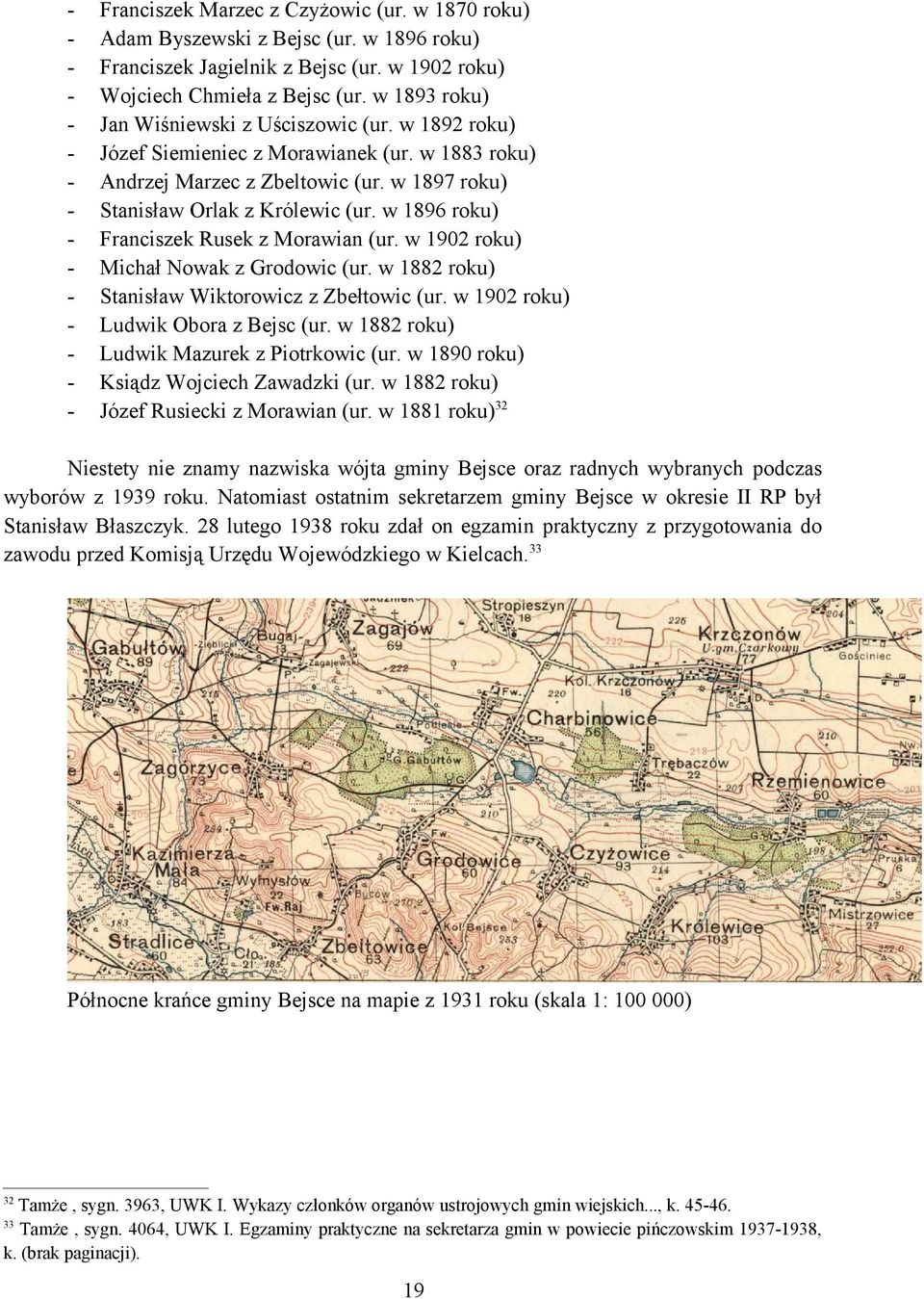 w 1896 roku) Franciszek Rusek z Morawian (ur. w 1902 roku) Michał Nowak z Grodowic (ur. w 1882 roku) Stanisław Wiktorowicz z Zbełtowic (ur. w 1902 roku) Ludwik Obora z Bejsc (ur.