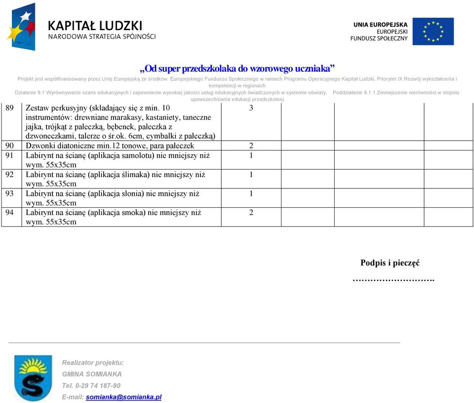 0 instrumentów: drewniane marakasy, kastaniety, taneczne jajka, trójkąt z pałeczką, bębenek, pałeczka z dzwoneczkami, talerze o śr.ok. 6cm, cymbałki z pałeczką) 90 Dzwonki diatoniczne min.