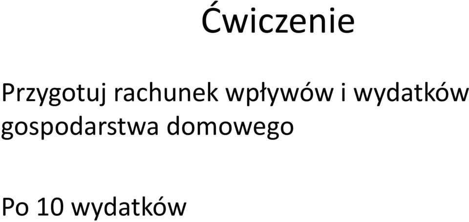 wydatków