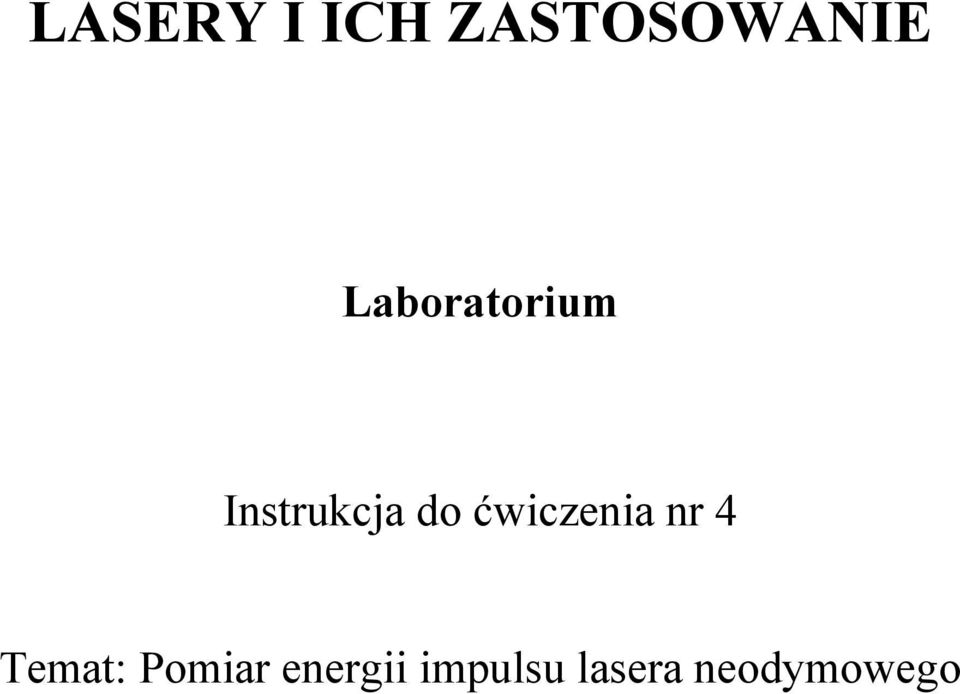ćwiczenia nr 4 Teat: Poiar