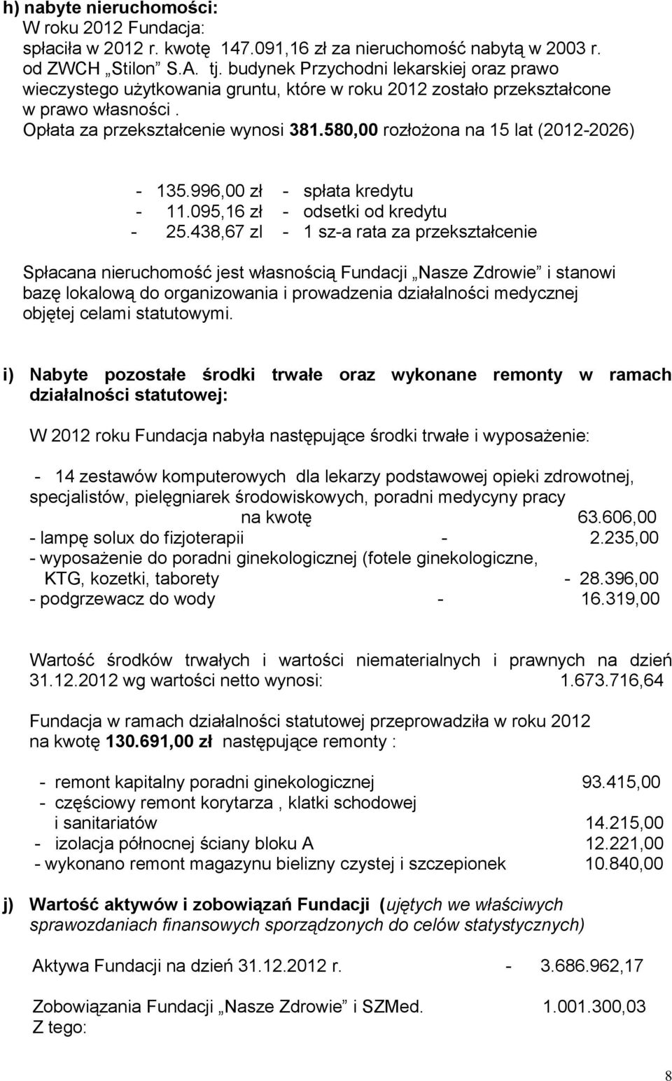 580,00 rozłożona na 15 lat (2012-2026) - 135.996,00 zł - spłata kredytu - 11.095,16 zł - odsetki od kredytu - 25.