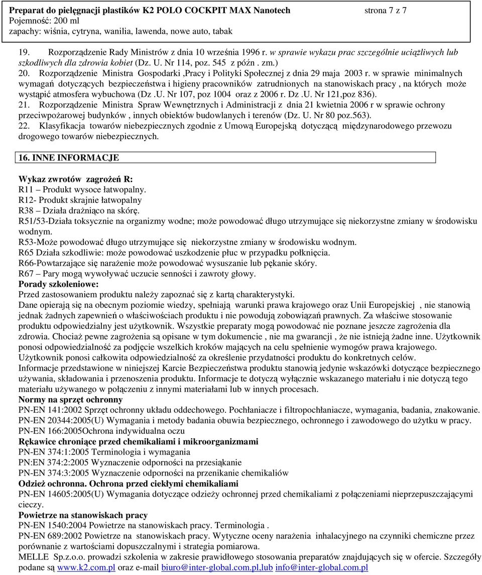 Rozporządzenie Ministra Gospodarki,Pracy i Polityki Społecznej z dnia 29 maja 2003 r.
