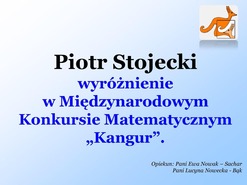 Matematycznym Kangur.