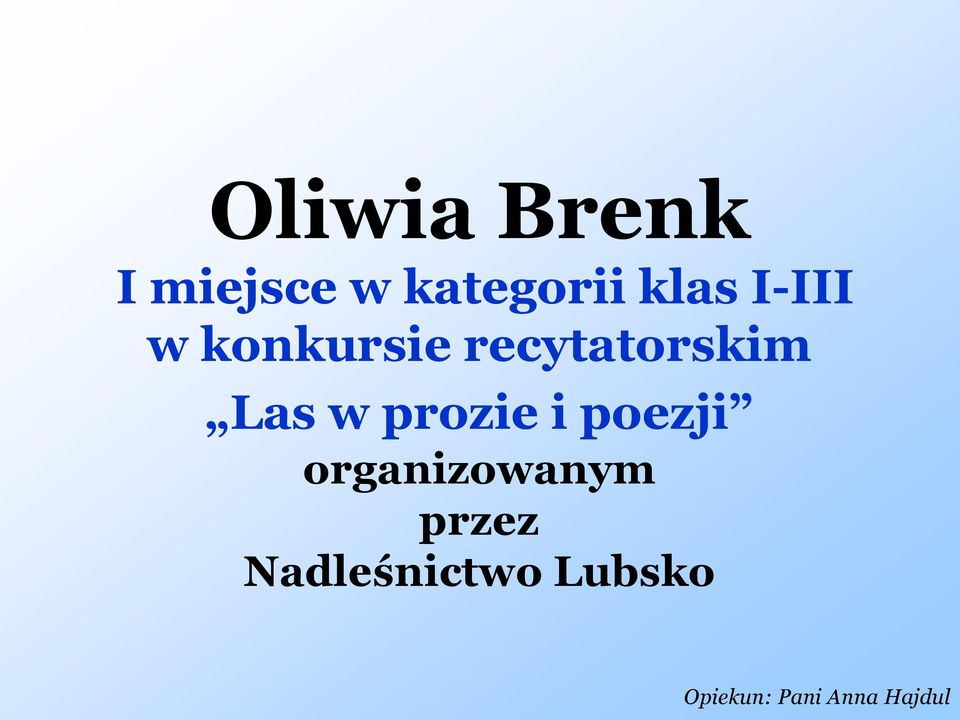 prozie i poezji organizowanym przez