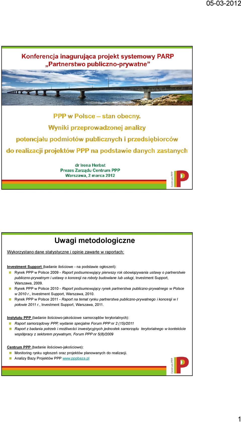 Rynek PPP w Polsce 2010 - Raport podsumowujący rynek partnerstwa publiczno-prywatnego w Polsce w 2010 r., Investment Support, Warszawa, 2010.