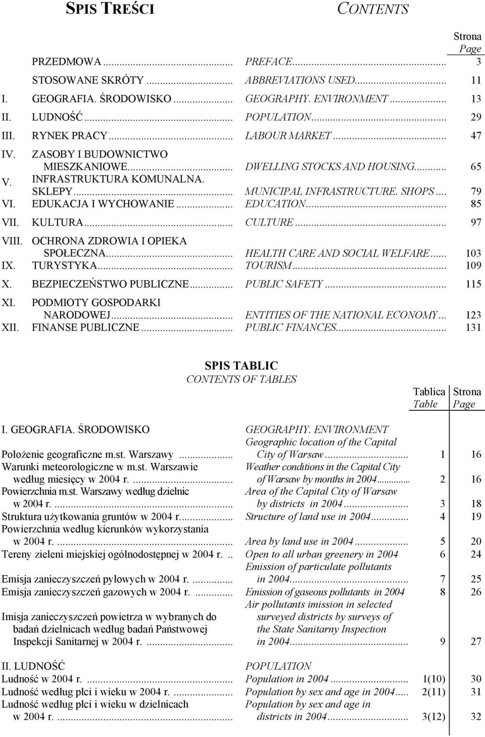EDUKACJA I WYCHOWANIE... EDUCATION... 85 VII. KULTURA... CULTURE... 97 VIII. OCHRONA ZDROWIA I OPIEKA SPOŁECZNA... HEALTH CARE AND SOCIAL WELFARE... 103 IX. TURYSTYKA... TOURISM... 109 X.