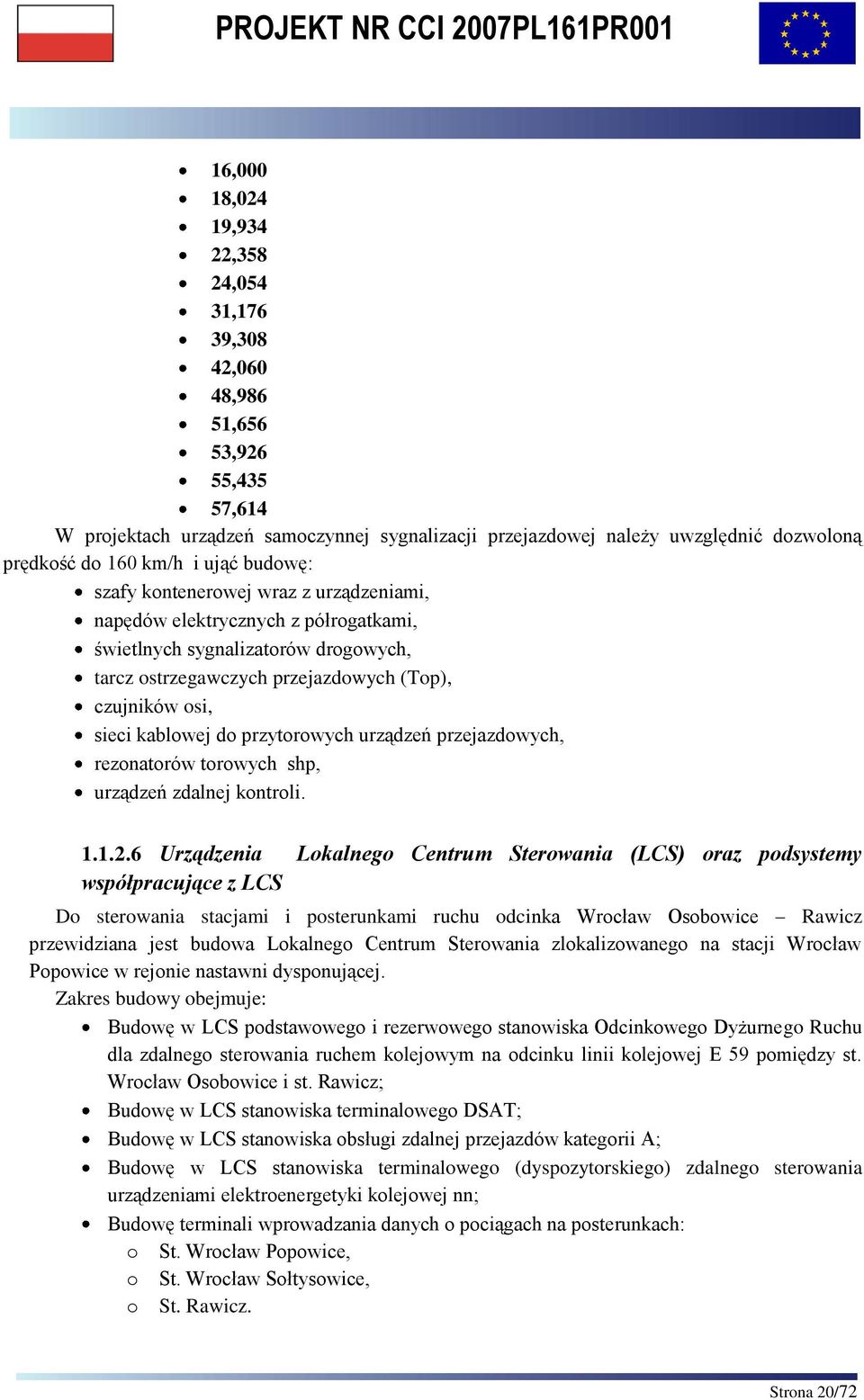 kablowej do przytorowych urządzeń przejazdowych, rezonatorów torowych shp, urządzeń zdalnej kontroli. 1.1.2.