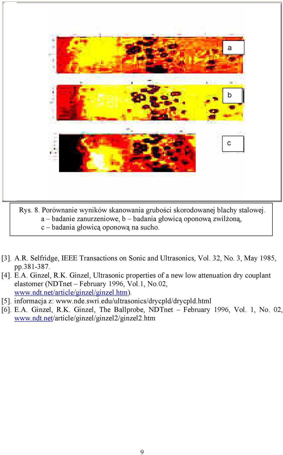 32, No. 3, May 1985, pp.381-387. [4]. E.A. Ginzel, R.K. Ginzel, Ultrasonic properties of a new low attenuation dry couplant elastomer (NDTnet February 1996, Vol.