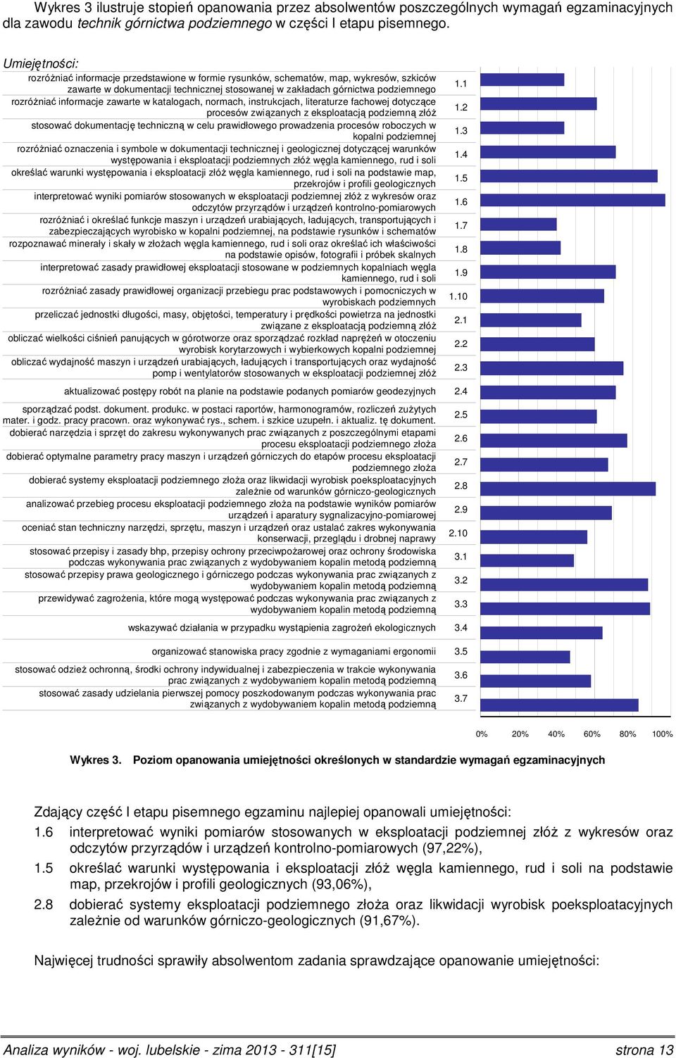 informacje zawarte w katalogach, normach, instrukcjach, literaturze fachowej dotyczące procesów związanych z eksploatacją podziemną złóż stosować dokumentację techniczną w celu prawidłowego