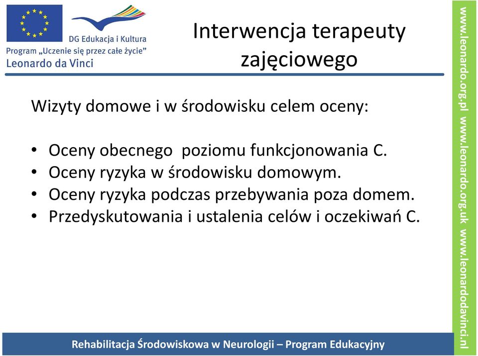 C. Oceny ryzyka w środowisku domowym.