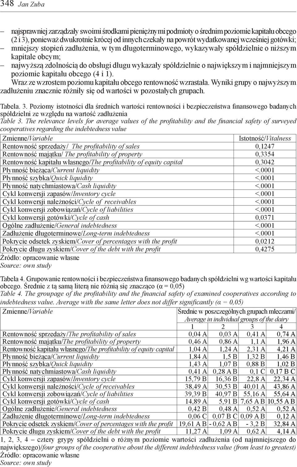 najmniejszym poziomie kapitału obcego (4 i 1). Wraz ze wzrostem poziomu kapitału obcego rentowność wzrastała.