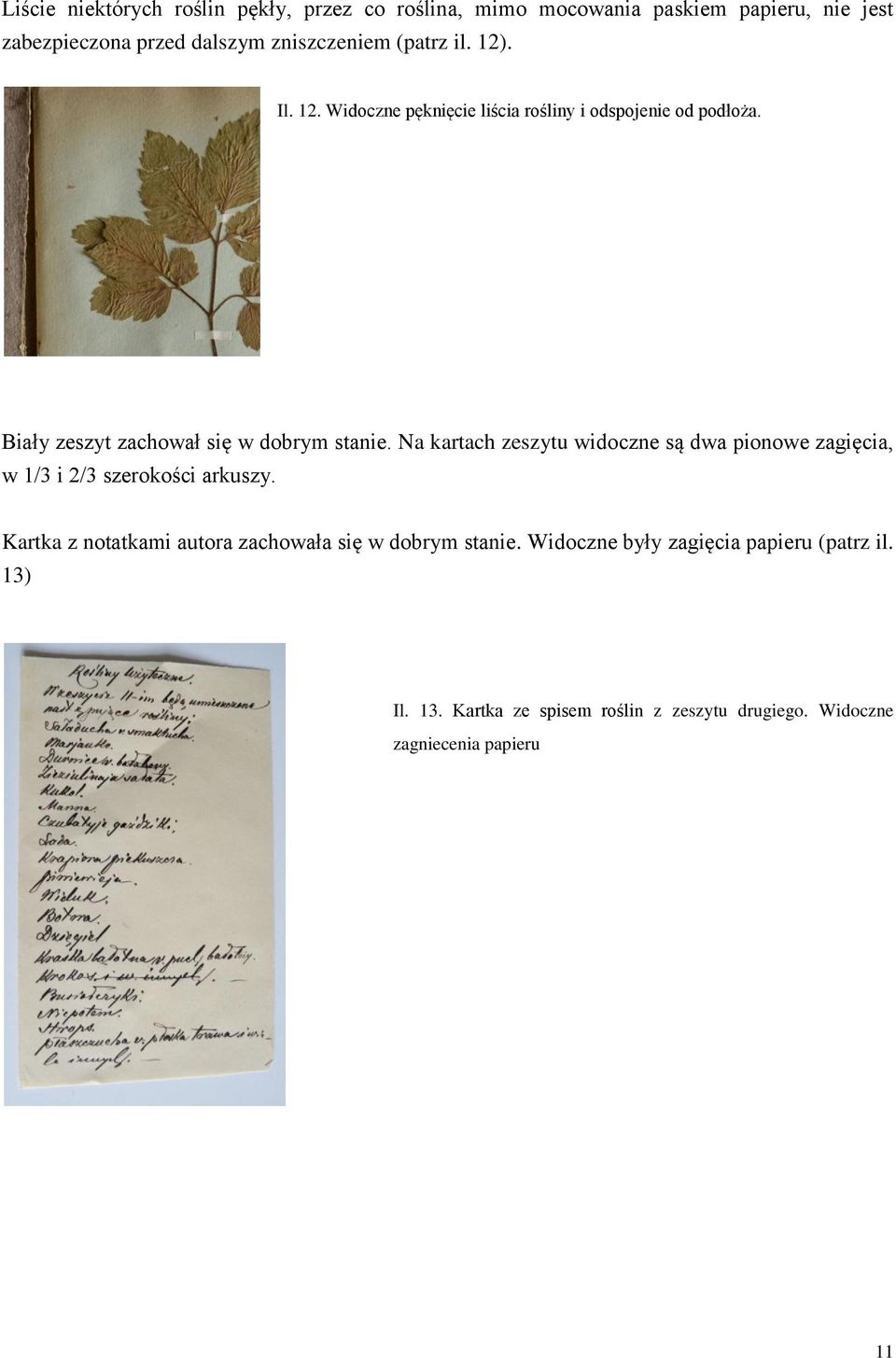 Na kartach zeszytu widoczne są dwa pionowe zagięcia, w 1/3 i 2/3 szerokości arkuszy.