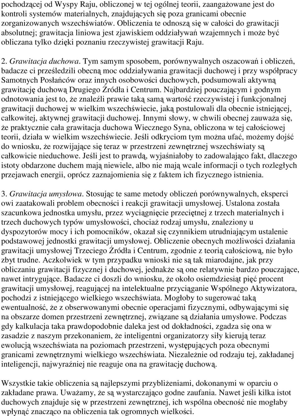 Grawitacja duchowa.