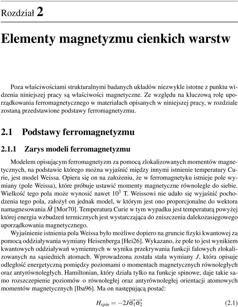 Podstawy ferromagnetyzmu 2.1.