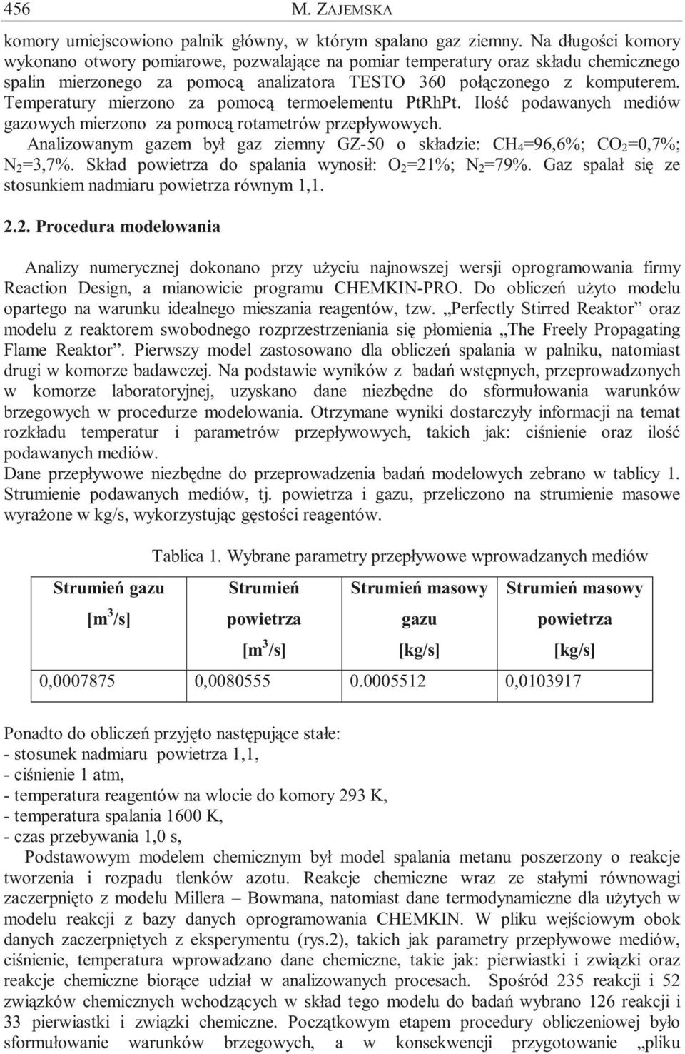 Temperatury mierzono za pomocą termoelementu PtRhPt. Ilość podawanych mediów gazowych mierzono za pomocą rotametrów przepływowych.