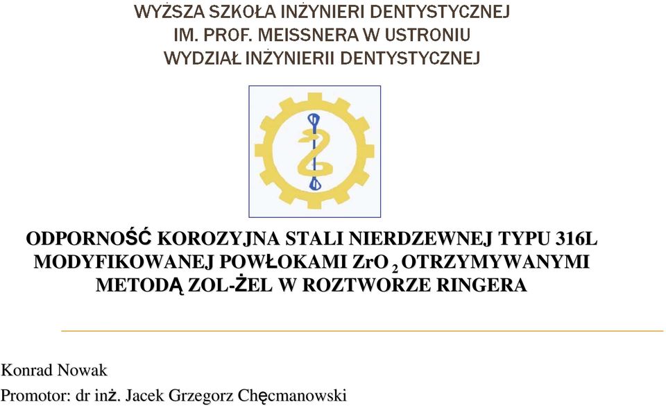OTRZYMYWANYMI METODĄ ZOL-śEL W ROZTWORZE