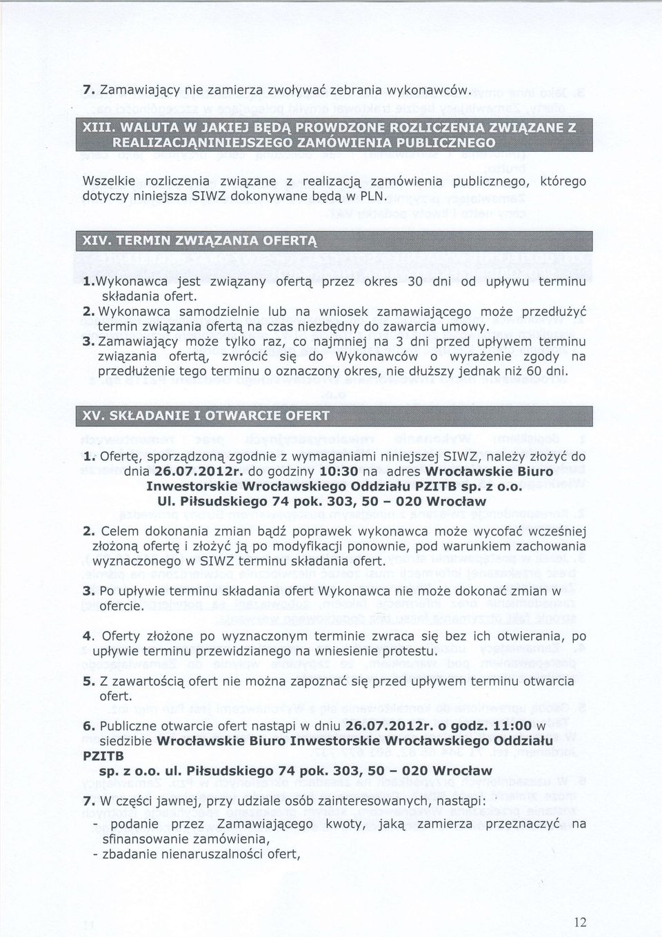 zania ofertq na czas niezbqdny do zawarcia umowy. 3.