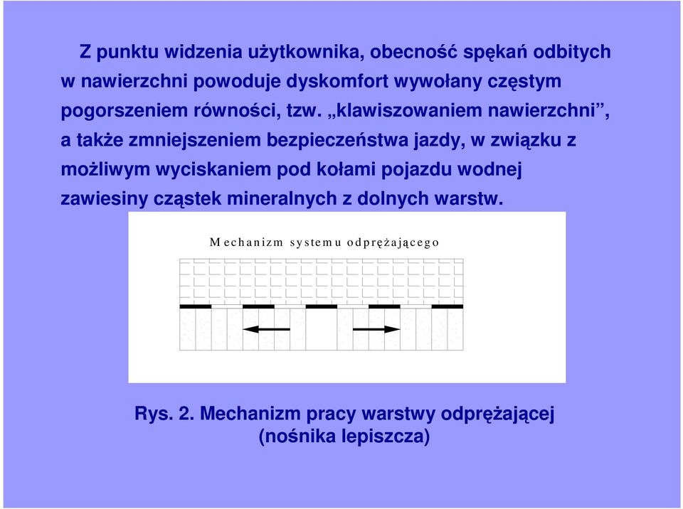 klawiszowaniem nawierzchni, a takŝe zmniejszeniem bezpieczeństwa jazdy, w związku z moŝliwym wyciskaniem