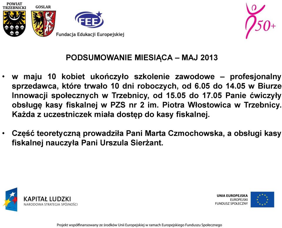 05 Panie ćwiczyły obsługę kasy fiskalnej w PZS nr 2 im. Piotra Włostowica w Trzebnicy.