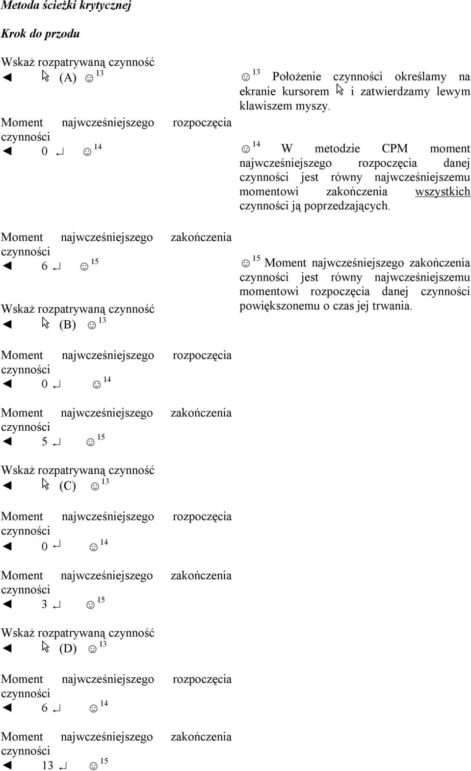 15 Moment najwcześniejszego zakończenia jest równy najwcześniejszemu momentowi rozpoczęcia danej powiększonemu o czas jej trwania.