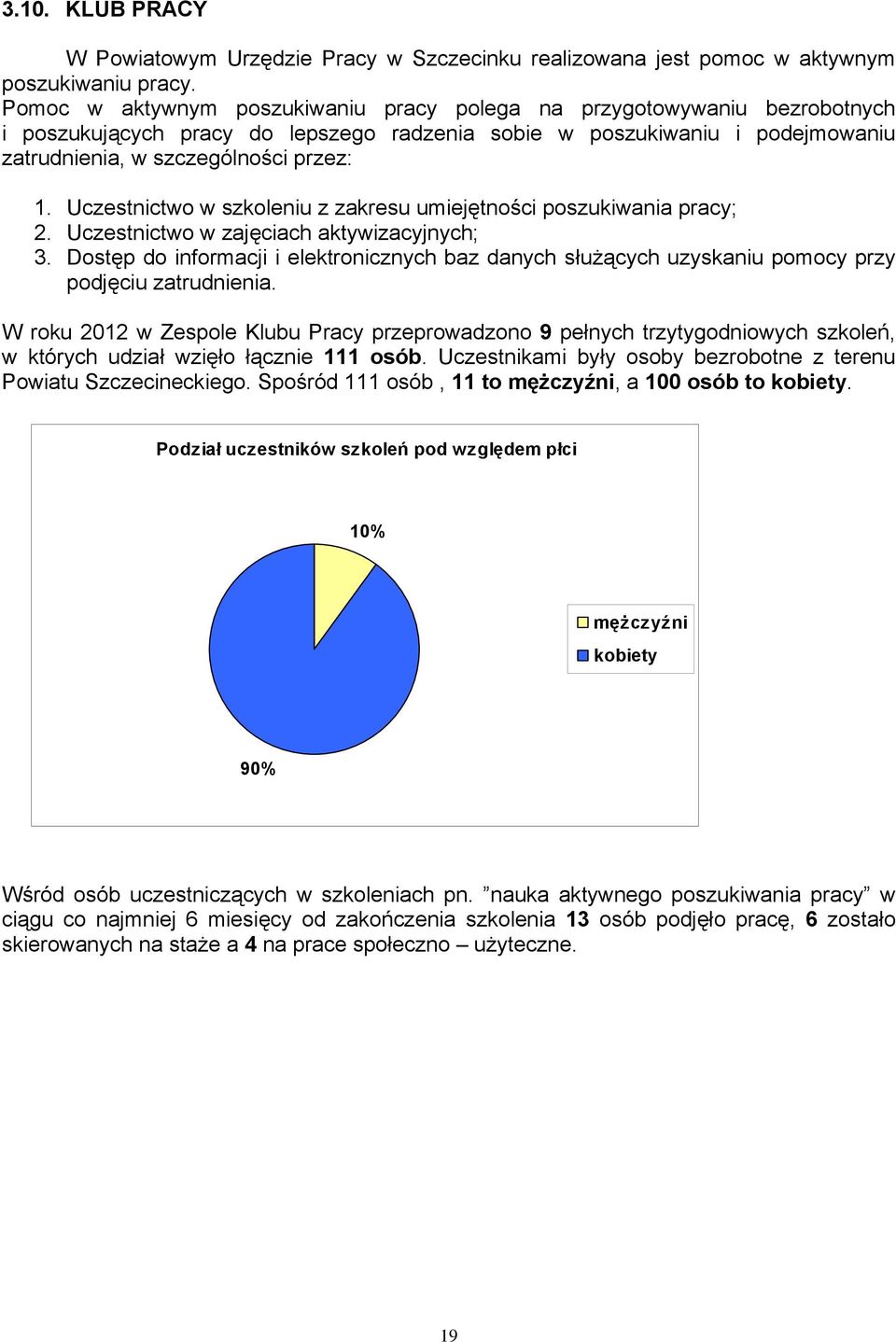 Uczestnictwo w szkoleniu z zakresu umiejętności poszukiwania pracy; 2. Uczestnictwo w zajęciach aktywizacyjnych; 3.
