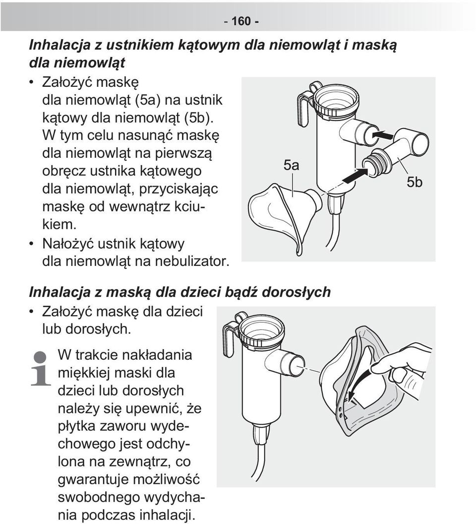 Na o y ustnik k towy dla niemowl t na nebulizator. Inhalacja z mask dla dzieci b d doros ych Za o y mask dla dzieci lub doros ych.