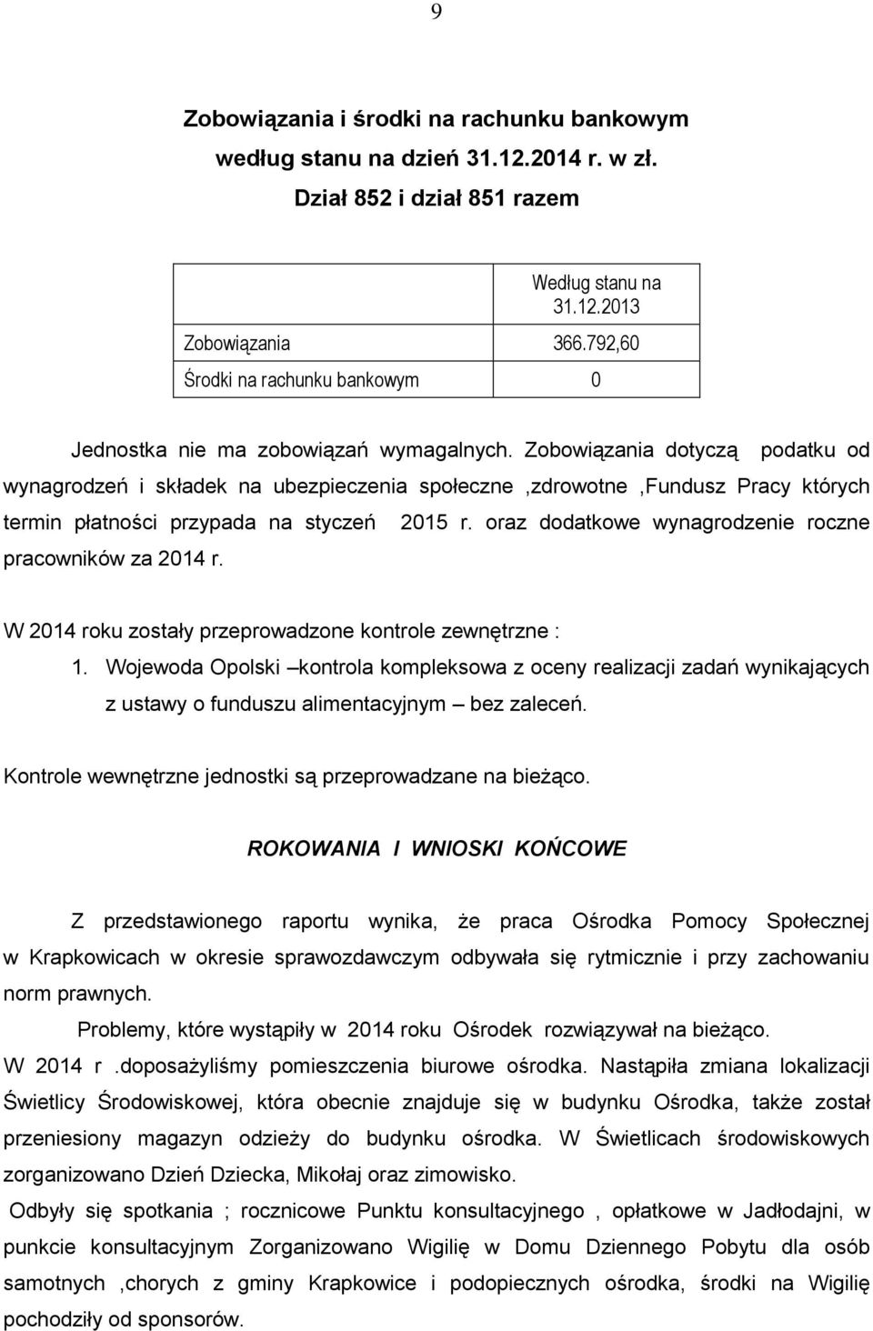Zobowiązania dotyczą podatku od wynagrodzeń i składek na ubezpieczenia społeczne,zdrowotne,fundusz Pracy których termin płatności przypada na styczeń 2015 r.