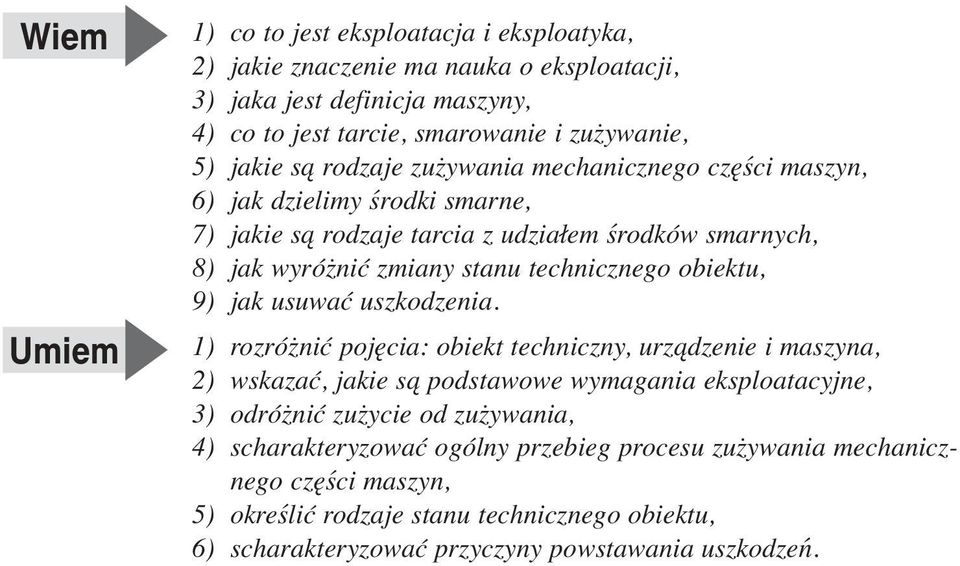 obiektu, 9) jak usuwać uszkodzenia.
