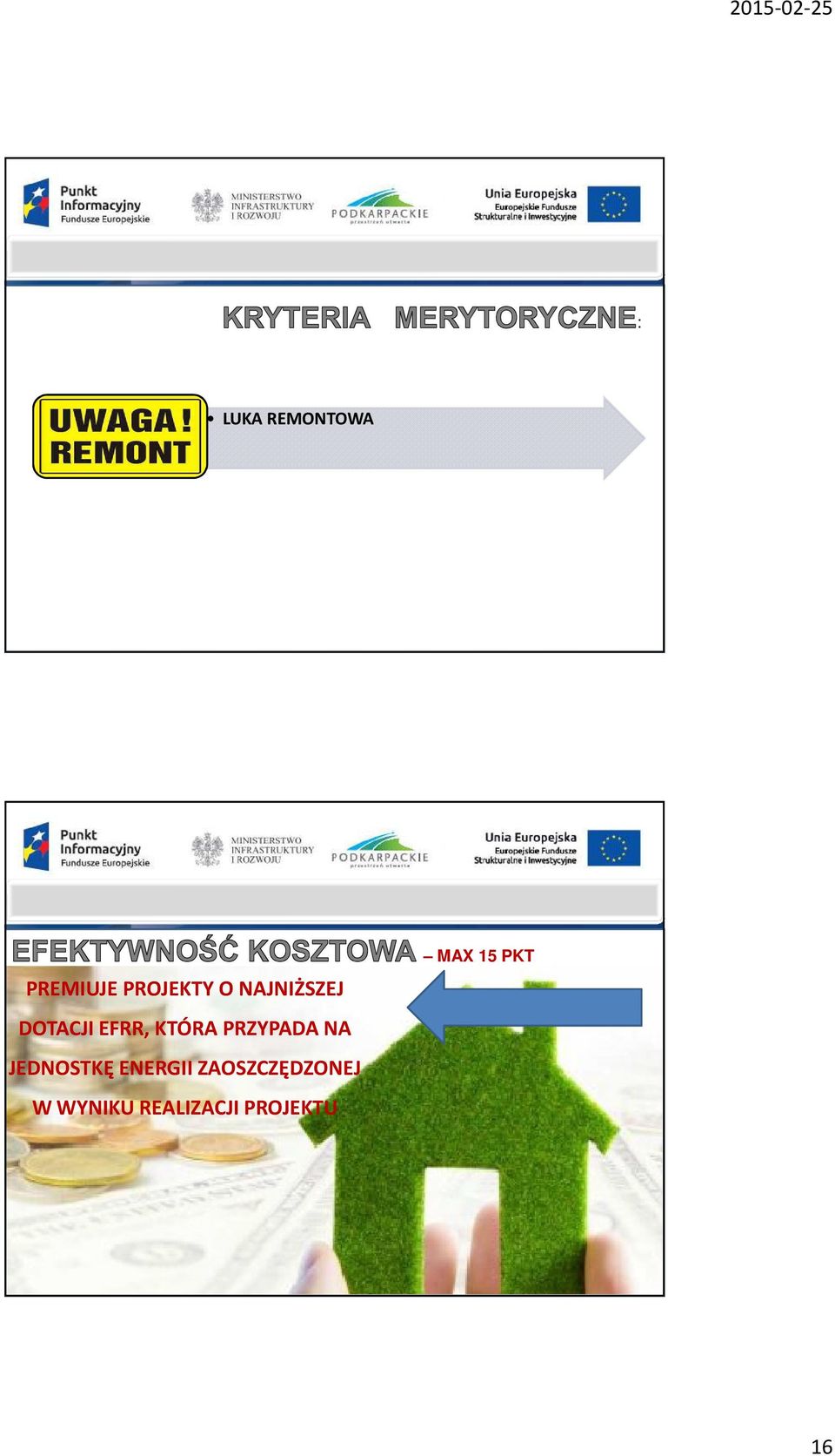 NA JEDNOSTKĘ ENERGII ZAOSZCZĘDZONEJ W