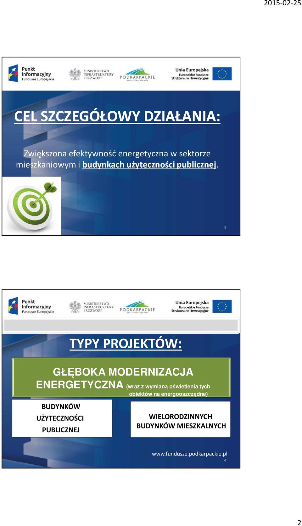 3 TYPY PROJEKTÓW: GŁĘBOKA MODERNIZACJA ENERGETYCZNA (wraz z wymianą oświetlenia tych