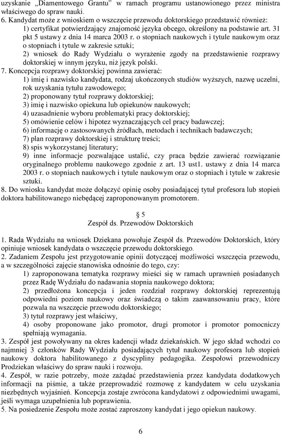 31 pkt 5 ustawy z dnia 14 marca 2003 r.