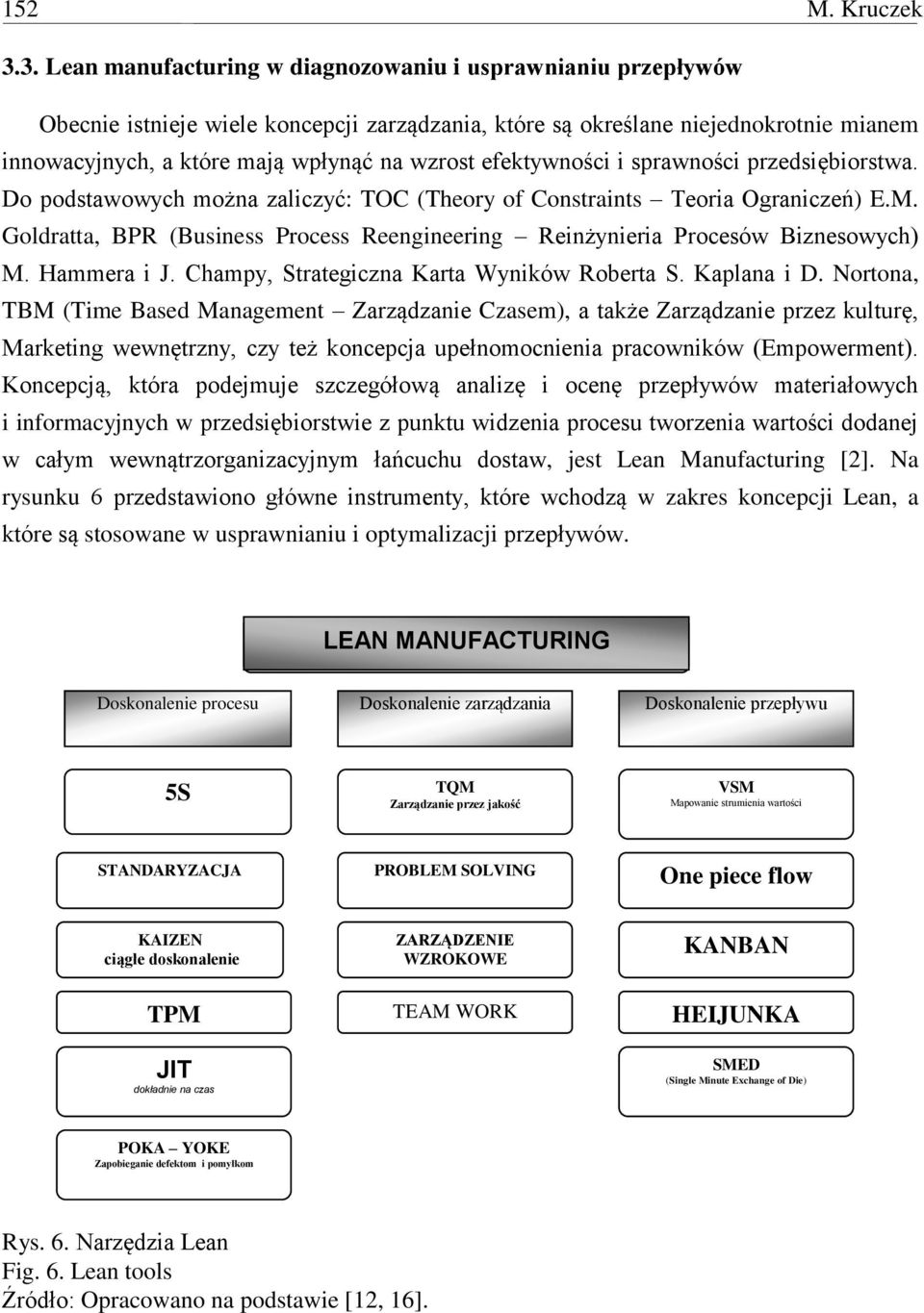 efektywności i sprawności przedsiębiorstwa. Do podstawowych można zaliczyć: TOC (Theory of Constraints Teoria Ograniczeń) E.M.