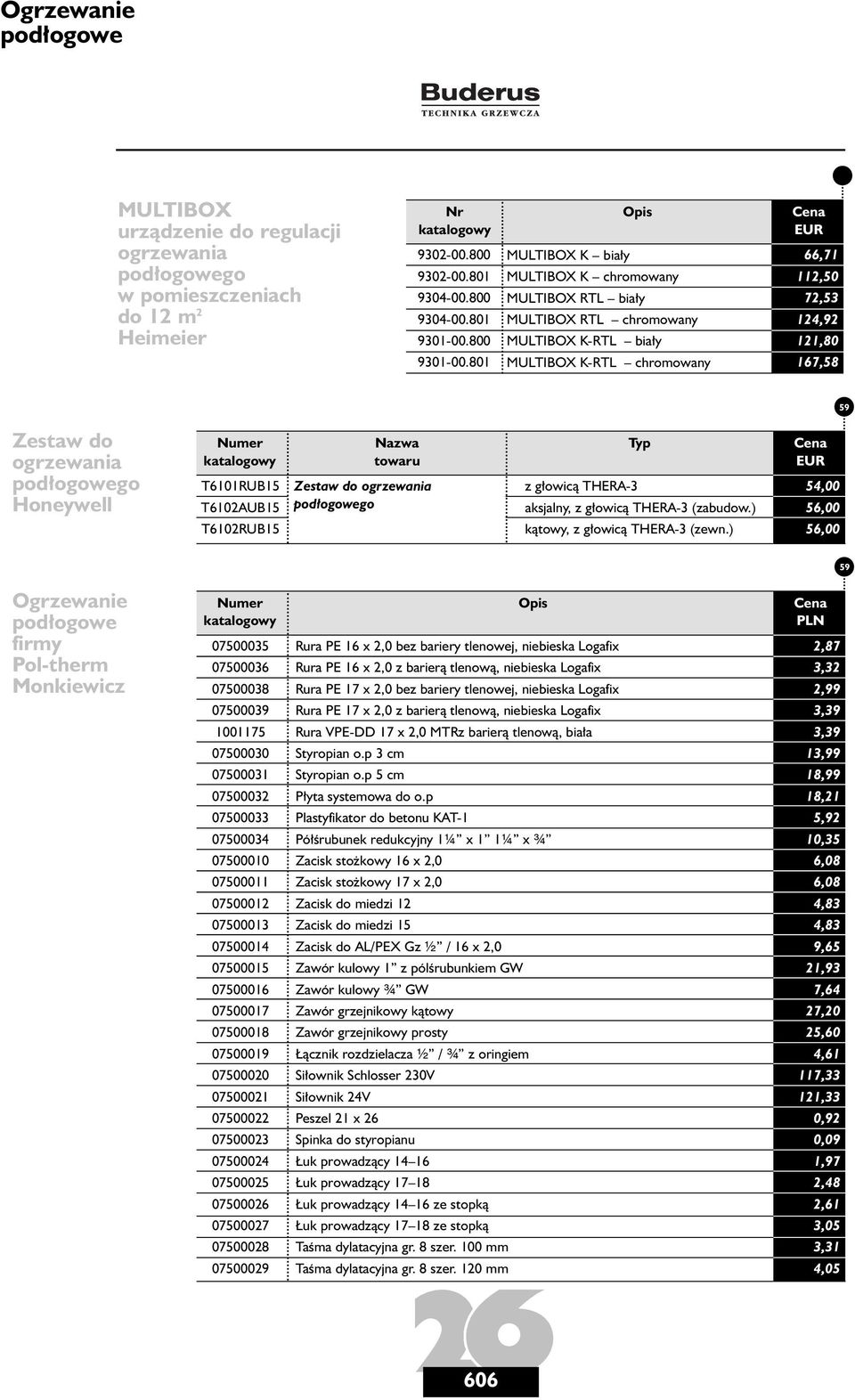 80 MULTIBOX K bia y MULTIBOX K chromowany MULTIBOX RTL bia y MULTIBOX RTL chromowany MULTIBOX K-RTL bia y MULTIBOX K-RTL chromowany EUR 66,7, 7,3 4,9,80 67,8 9 Zestaw do ogrzewania go Honeywell Numer
