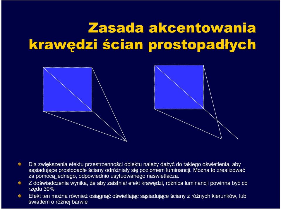 MoŜna to zrealizować za pomocą jednego, odpowiednio usytuowanego naświetlacza.